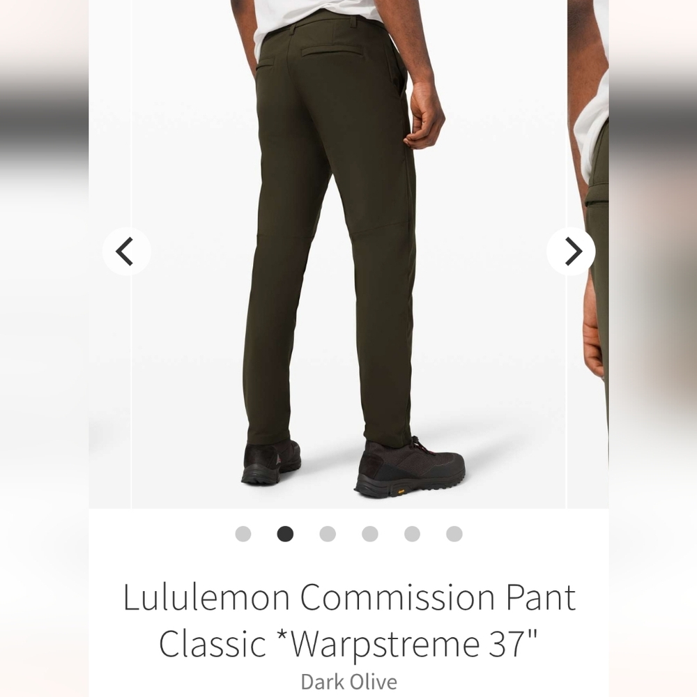 Lululemon Commission Pant Classic Warpstreme Dark Olive 31w - Picture 3 of 5